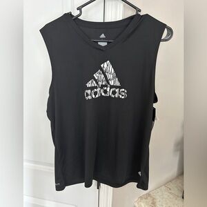 Women Adidas Tank Top Black Logo Large NWT